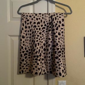 Silk cheetah midi skirt